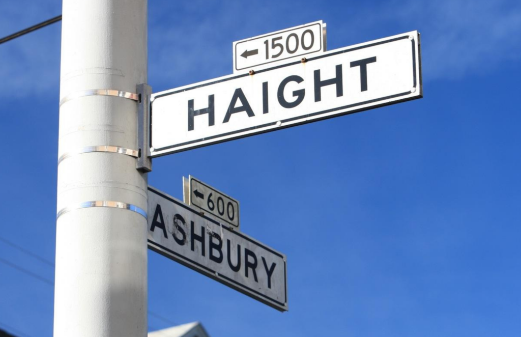 a street sign of haight and ashbury