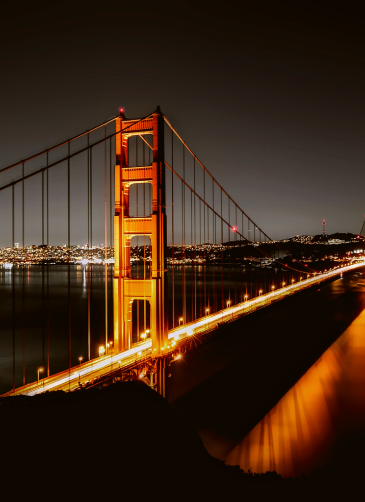 golden gate bridge at night 