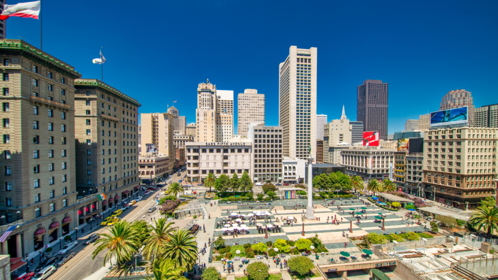 union square in downtown san francisco