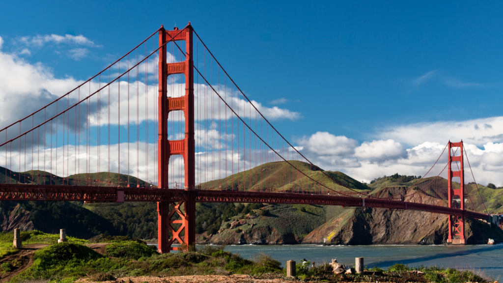 golden gate bridge along pacific coast highway in san francisco